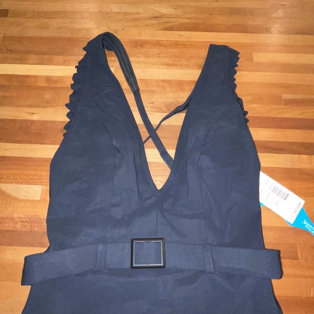Skinny Dippers Womens Jelly Beans Cinch One-Piece black Small - Picture 2 of 7